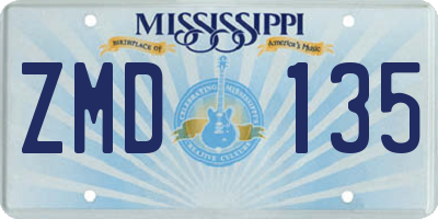 MS license plate ZMD135