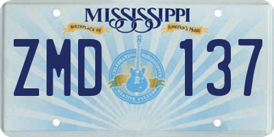 MS license plate ZMD137