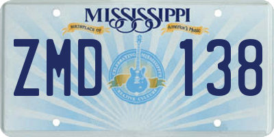 MS license plate ZMD138