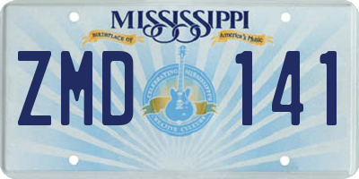 MS license plate ZMD141