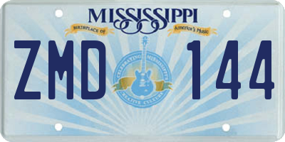 MS license plate ZMD144