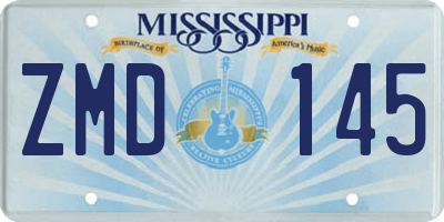 MS license plate ZMD145