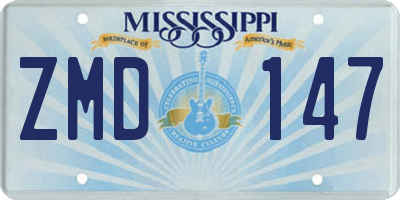 MS license plate ZMD147