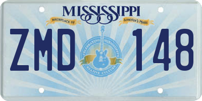 MS license plate ZMD148