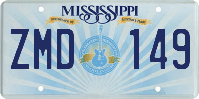 MS license plate ZMD149