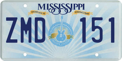 MS license plate ZMD151