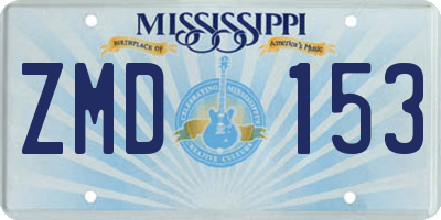 MS license plate ZMD153