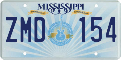 MS license plate ZMD154
