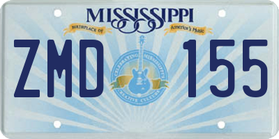 MS license plate ZMD155