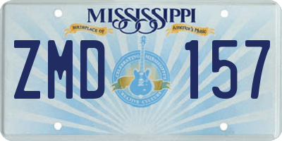 MS license plate ZMD157
