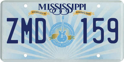 MS license plate ZMD159