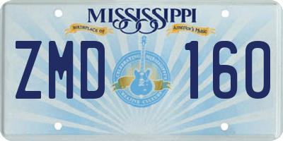 MS license plate ZMD160