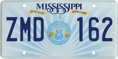 MS license plate ZMD162