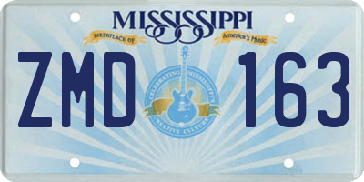 MS license plate ZMD163