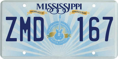 MS license plate ZMD167