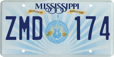 MS license plate ZMD174
