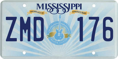 MS license plate ZMD176