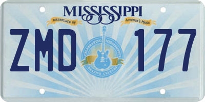 MS license plate ZMD177