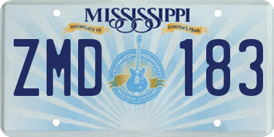 MS license plate ZMD183