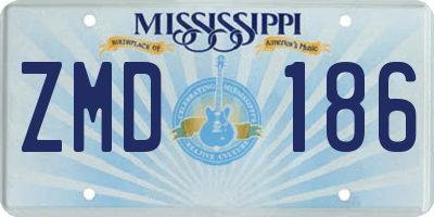 MS license plate ZMD186