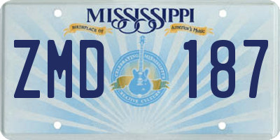 MS license plate ZMD187