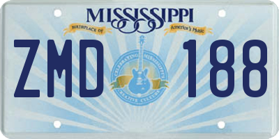 MS license plate ZMD188