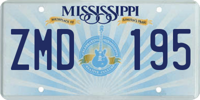 MS license plate ZMD195
