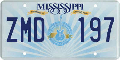 MS license plate ZMD197