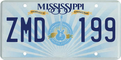 MS license plate ZMD199