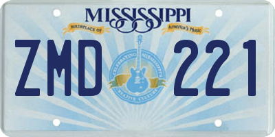 MS license plate ZMD221