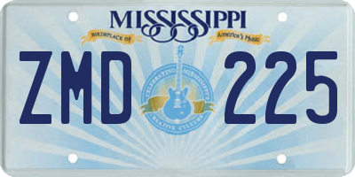 MS license plate ZMD225