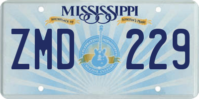 MS license plate ZMD229