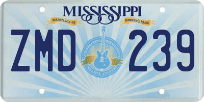 MS license plate ZMD239