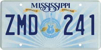 MS license plate ZMD241