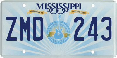 MS license plate ZMD243