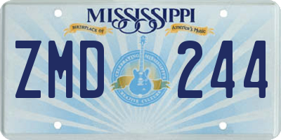 MS license plate ZMD244