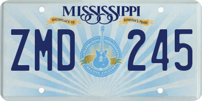 MS license plate ZMD245