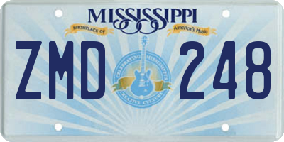 MS license plate ZMD248