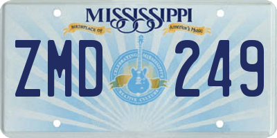 MS license plate ZMD249