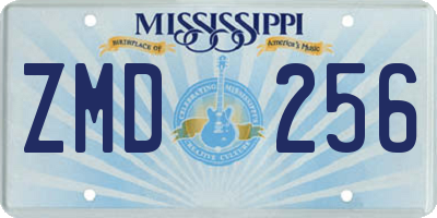 MS license plate ZMD256