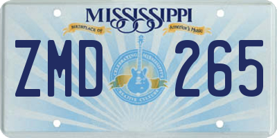 MS license plate ZMD265