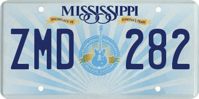 MS license plate ZMD282