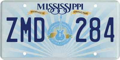 MS license plate ZMD284