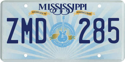 MS license plate ZMD285