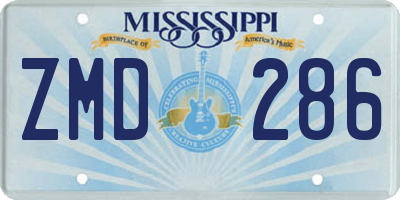 MS license plate ZMD286