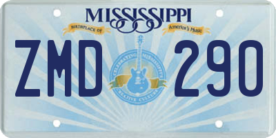 MS license plate ZMD290