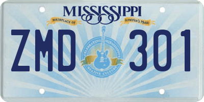 MS license plate ZMD301