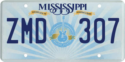 MS license plate ZMD307
