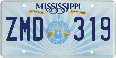 MS license plate ZMD319