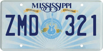 MS license plate ZMD321